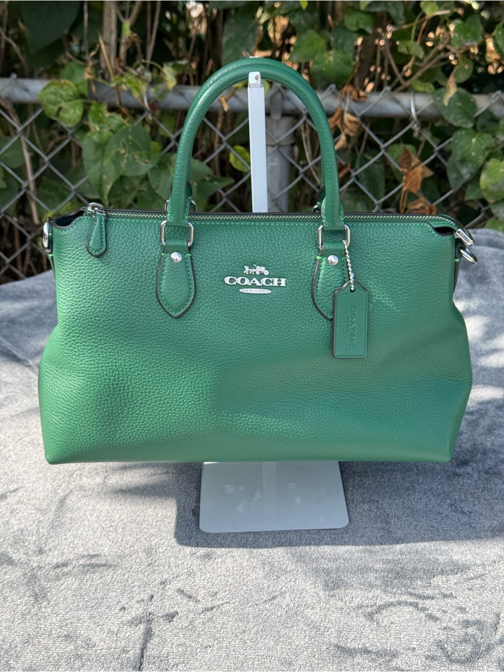 Coach Georgia Satchel crafted from refined pebble leather. EUC
